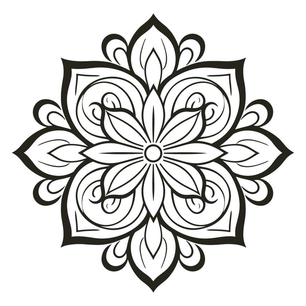 Doodle Mandala vector isolated on a white background, abstract Colorful pattern mandala