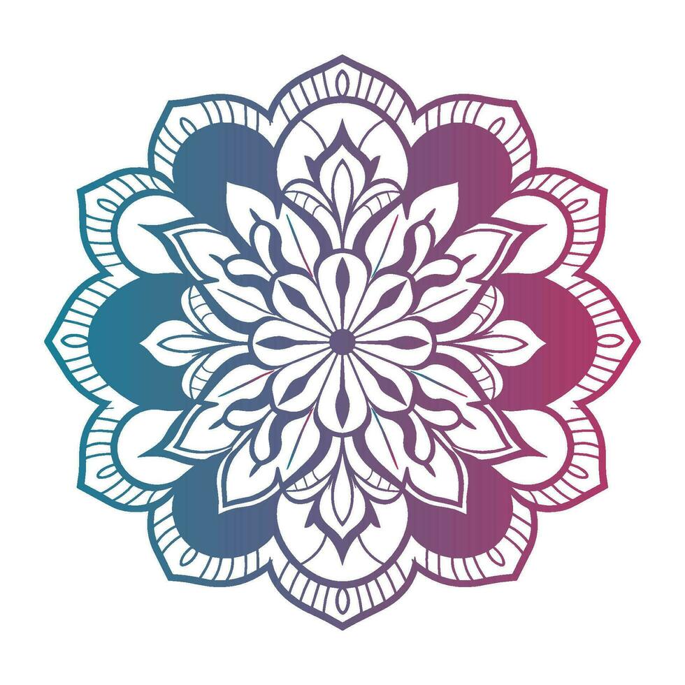 Flower Mandala Pattern vector isolated on a white background, abstract Colorful pattern mandala