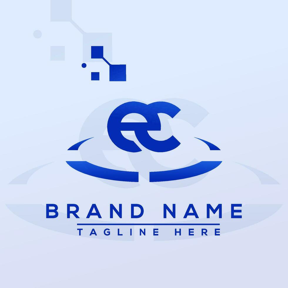 Letter EC Blue Professional logo for all kinds of business vector