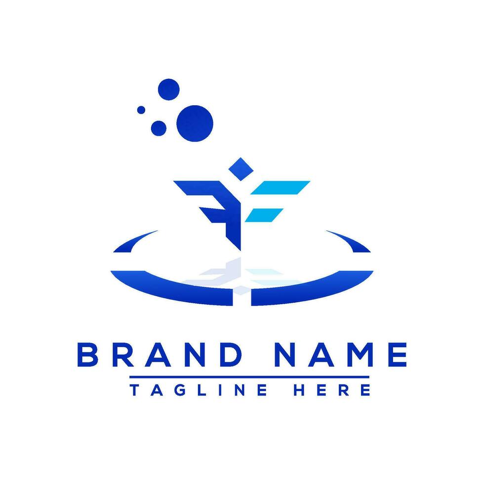 letra ff azul profesional logo para todas tipos de negocio vector
