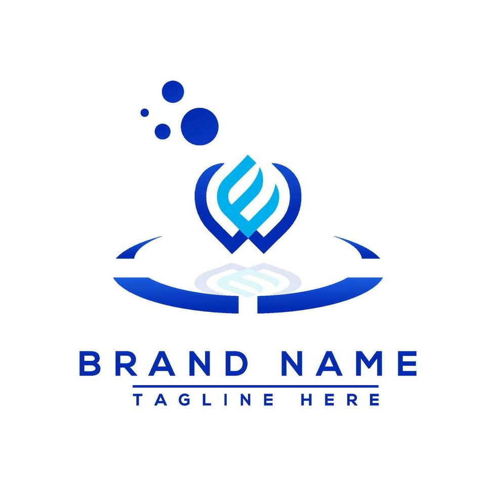 Letter EW blue Professional logo for all kinds of business vector