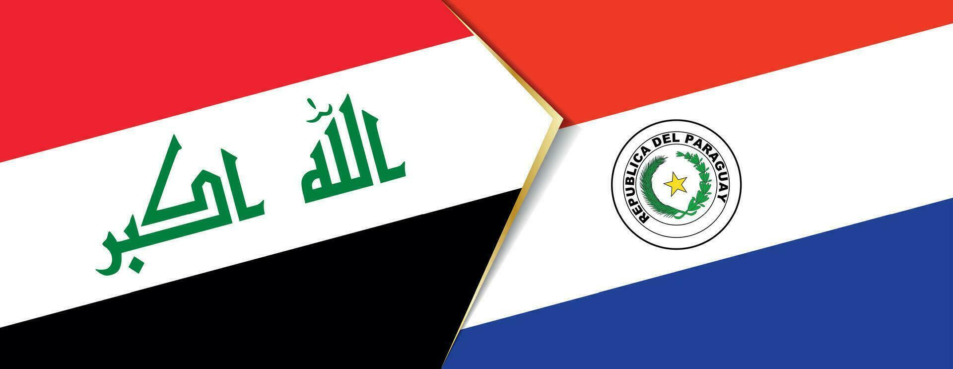 Iraq and Paraguay flags, two vector flags.