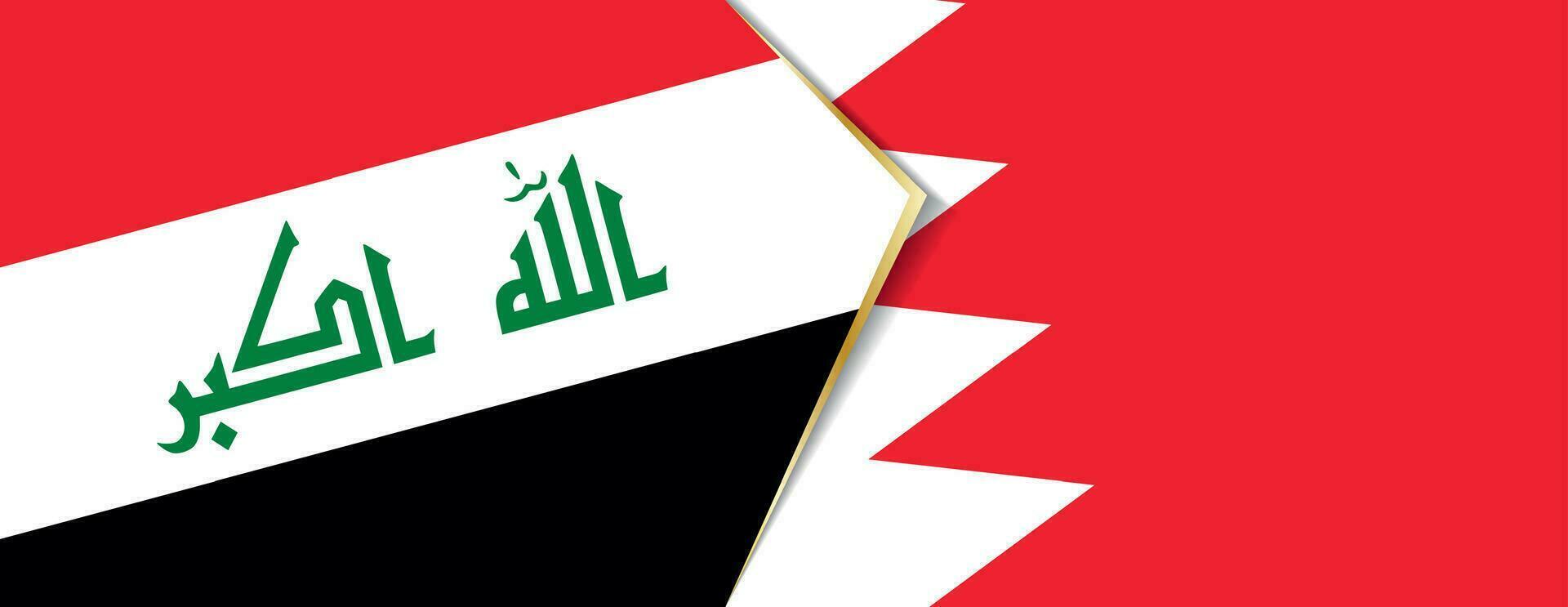 Iraq and Bahrain flags, two vector flags.