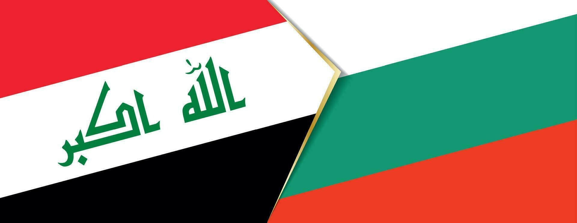 Iraq and Bulgaria flags, two vector flags.