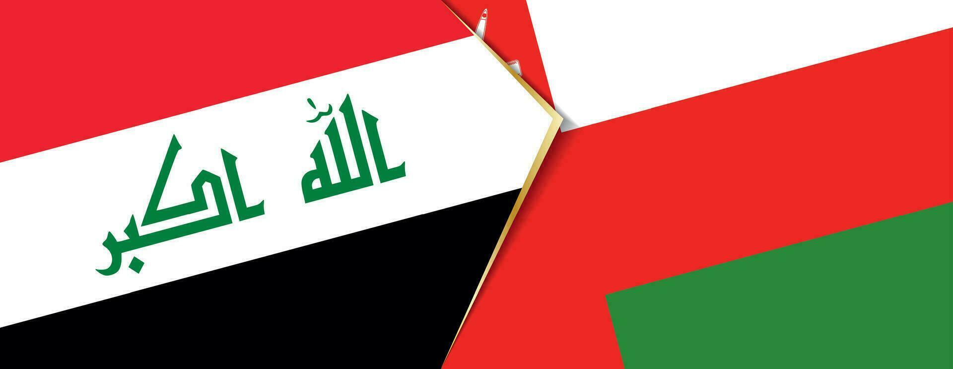 Iraq and Oman flags, two vector flags.