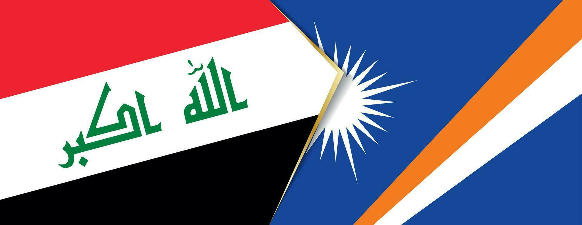 Irak y Marshall islas banderas, dos vector banderas