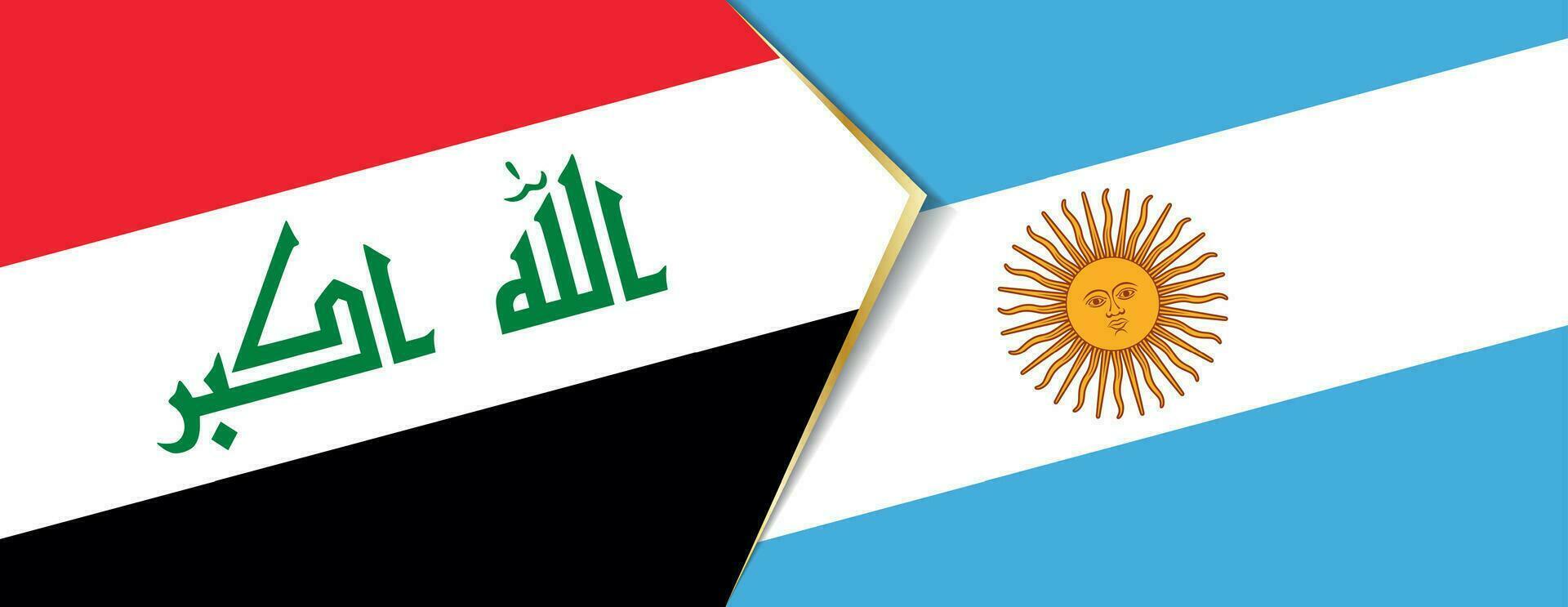Iraq and Argentina flags, two vector flags.