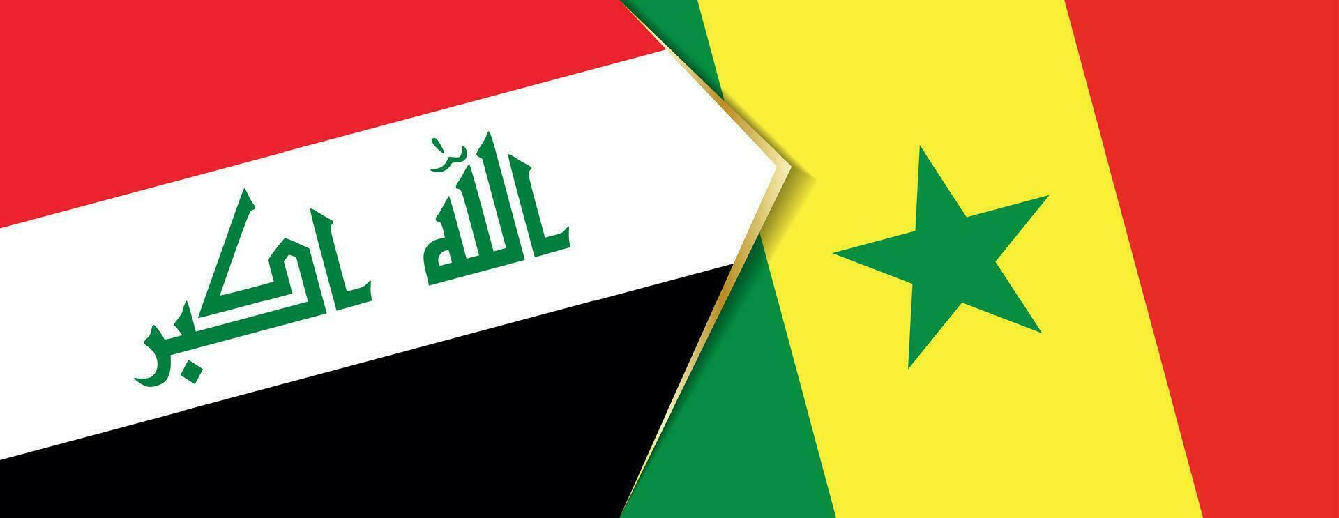 Iraq and Senegal flags, two vector flags.