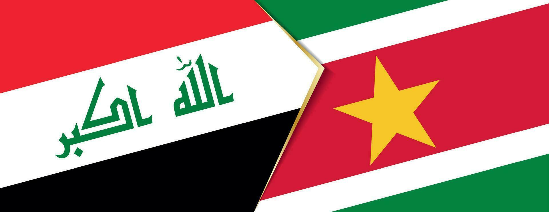 Iraq and Suriname flags, two vector flags.