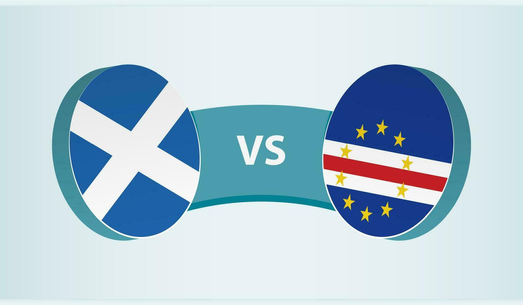 Scotland versus Cape Verde, team sports competition concept. vector