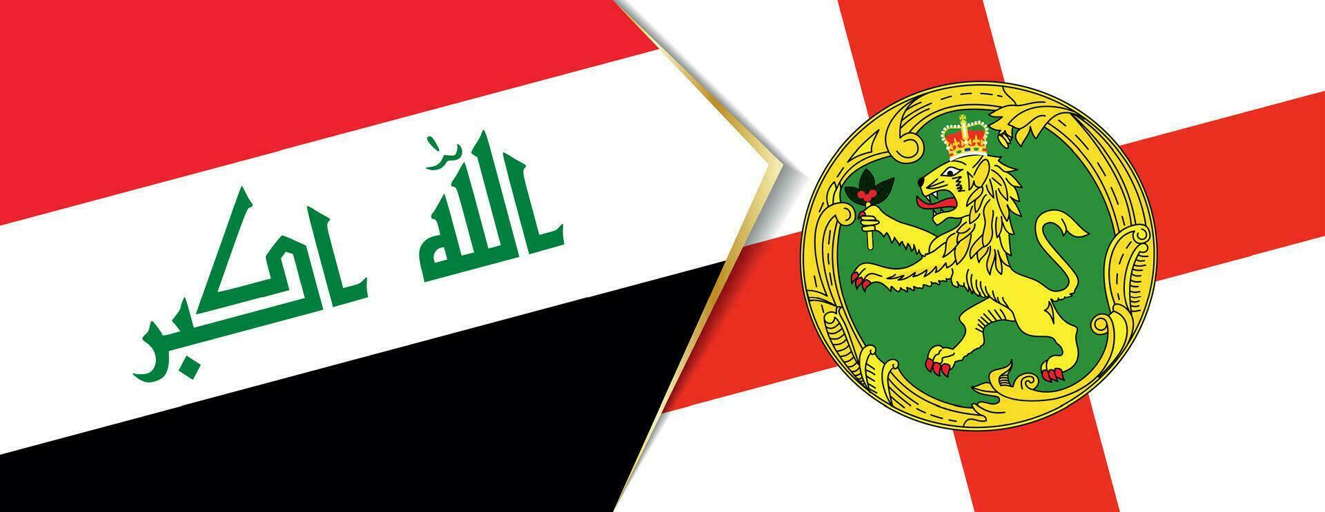 Iraq and Alderney flags, two vector flags.