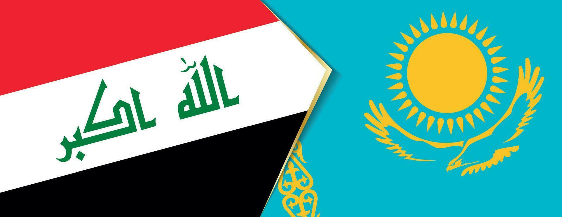 Iraq and Kazakhstan flags, two vector flags.