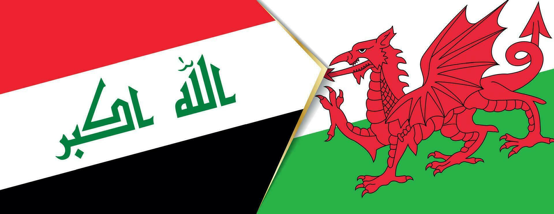 Iraq and Wales flags, two vector flags.