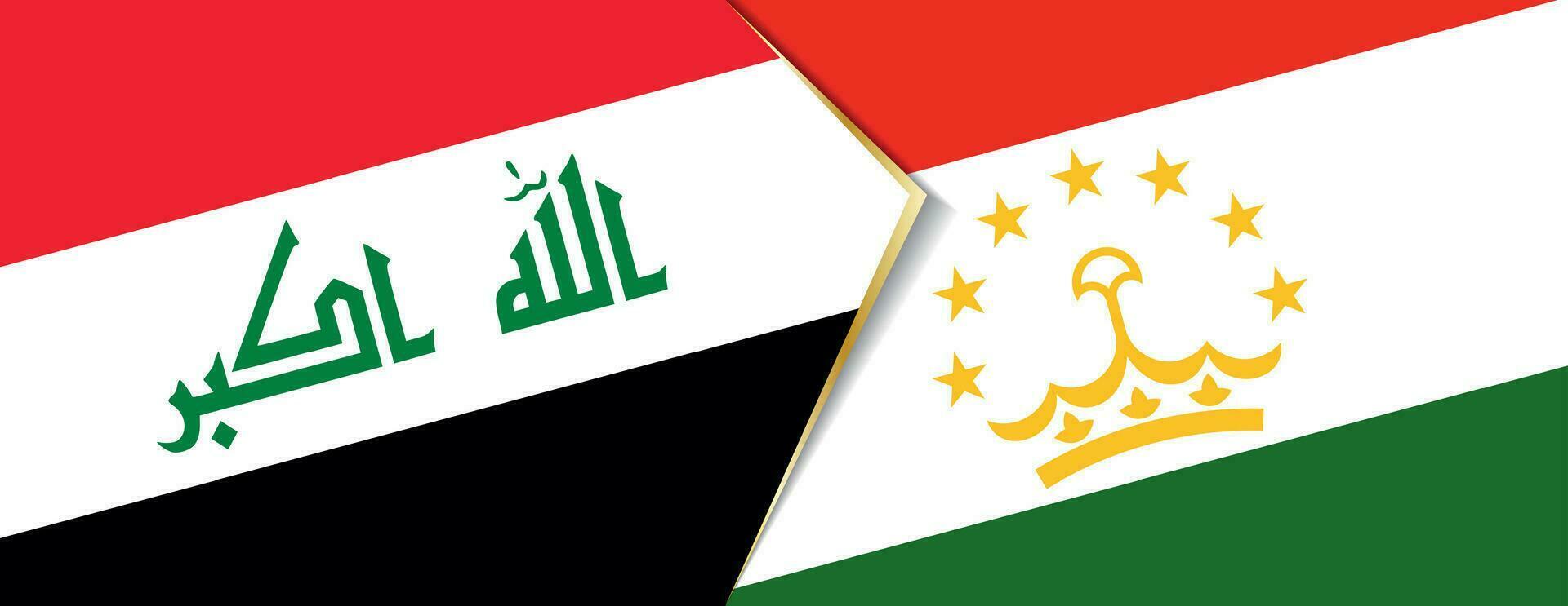 Iraq and Tajikistan flags, two vector flags.