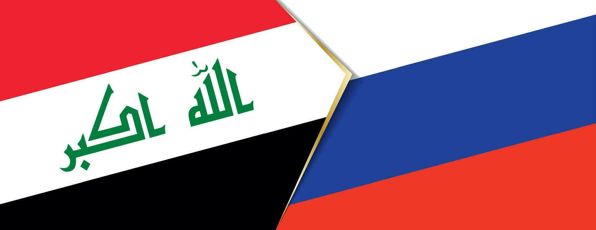Irak y Rusia banderas, dos vector banderas