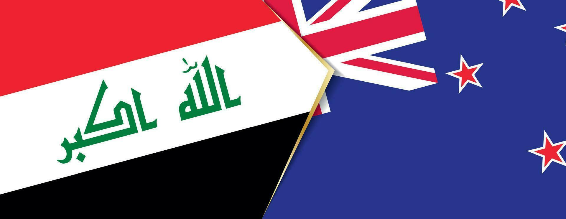 Iraq and New Zealand flags, two vector flags.
