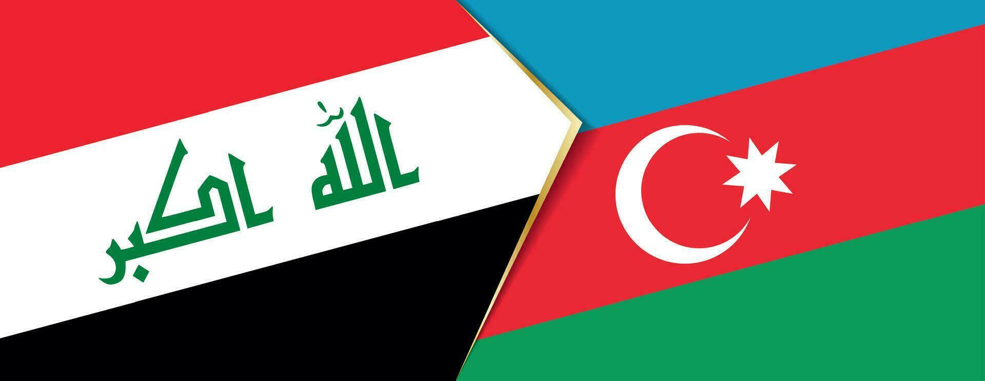 Iraq and Azerbaijan flags, two vector flags.