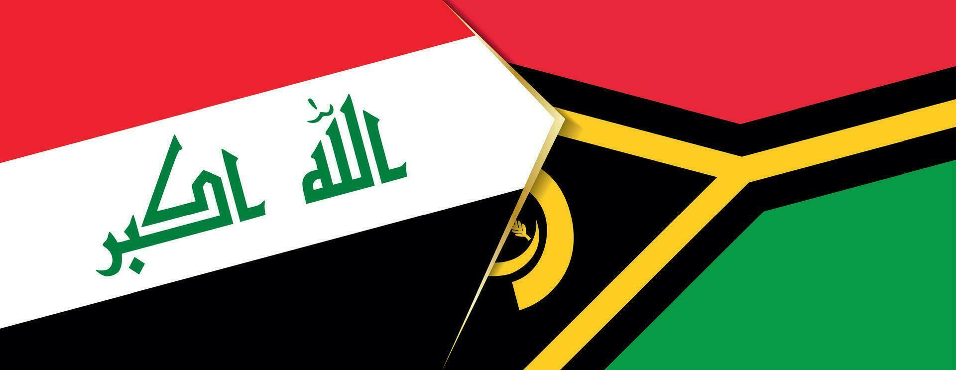 Iraq and Vanuatu flags, two vector flags.