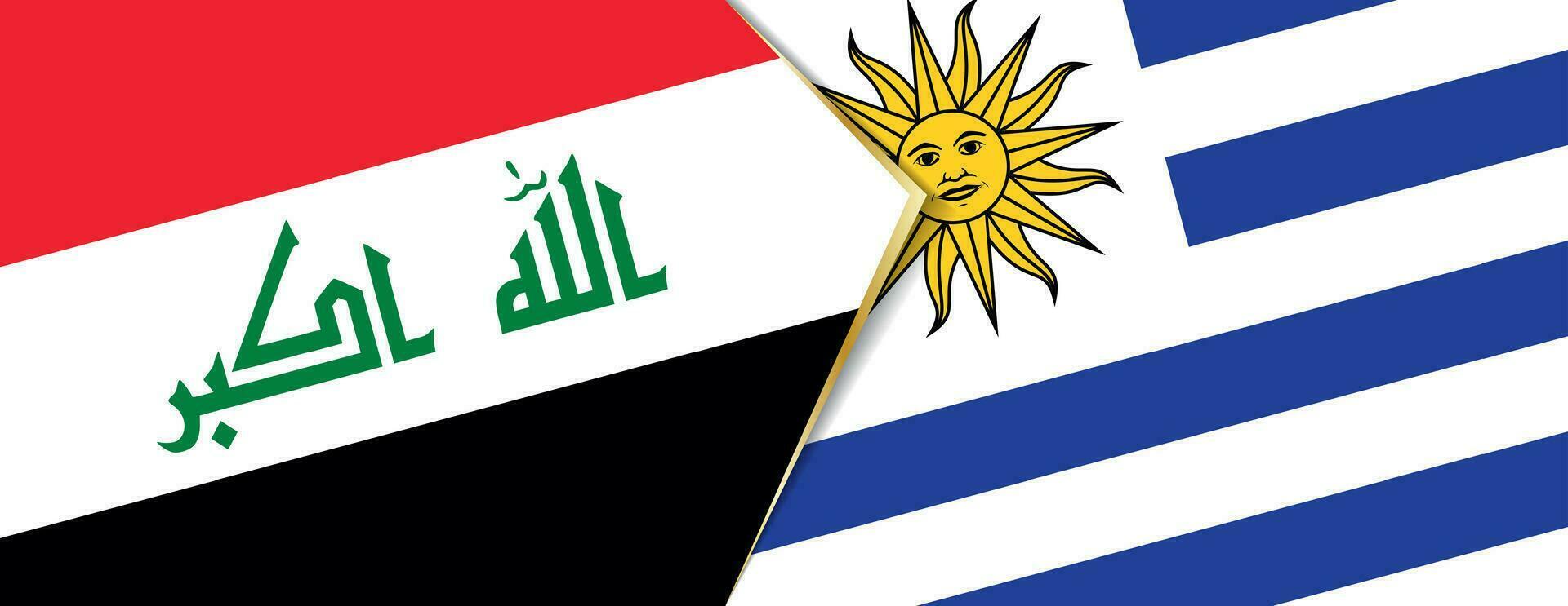 Iraq and Uruguay flags, two vector flags.