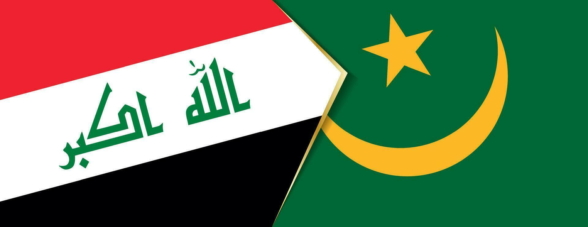 Iraq and Mauritania flags, two vector flags.