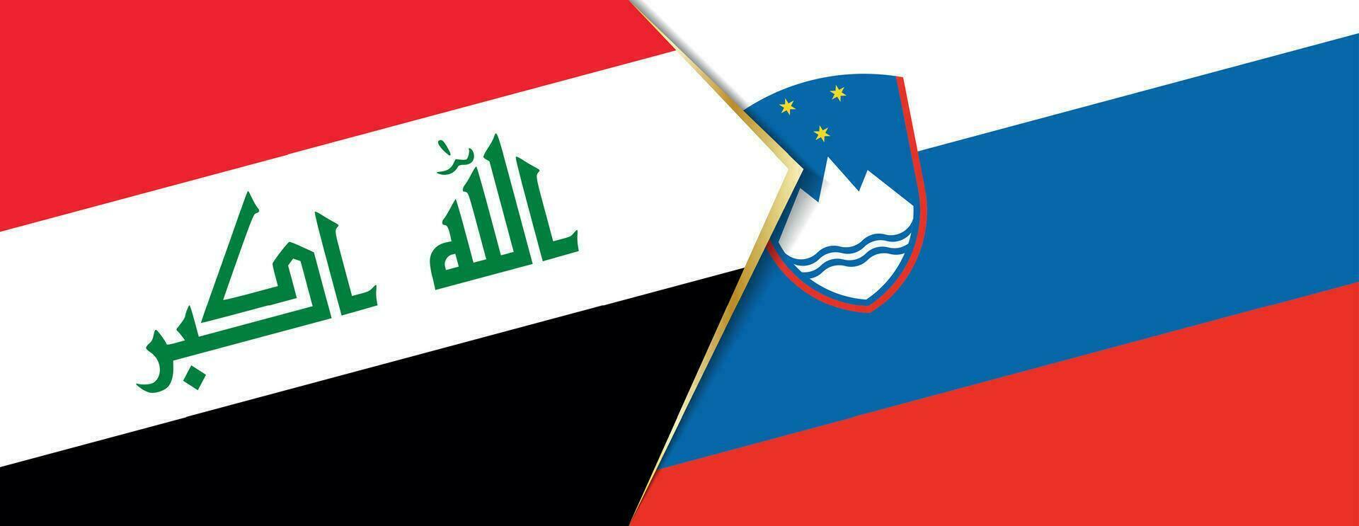 Iraq and Slovenia flags, two vector flags.