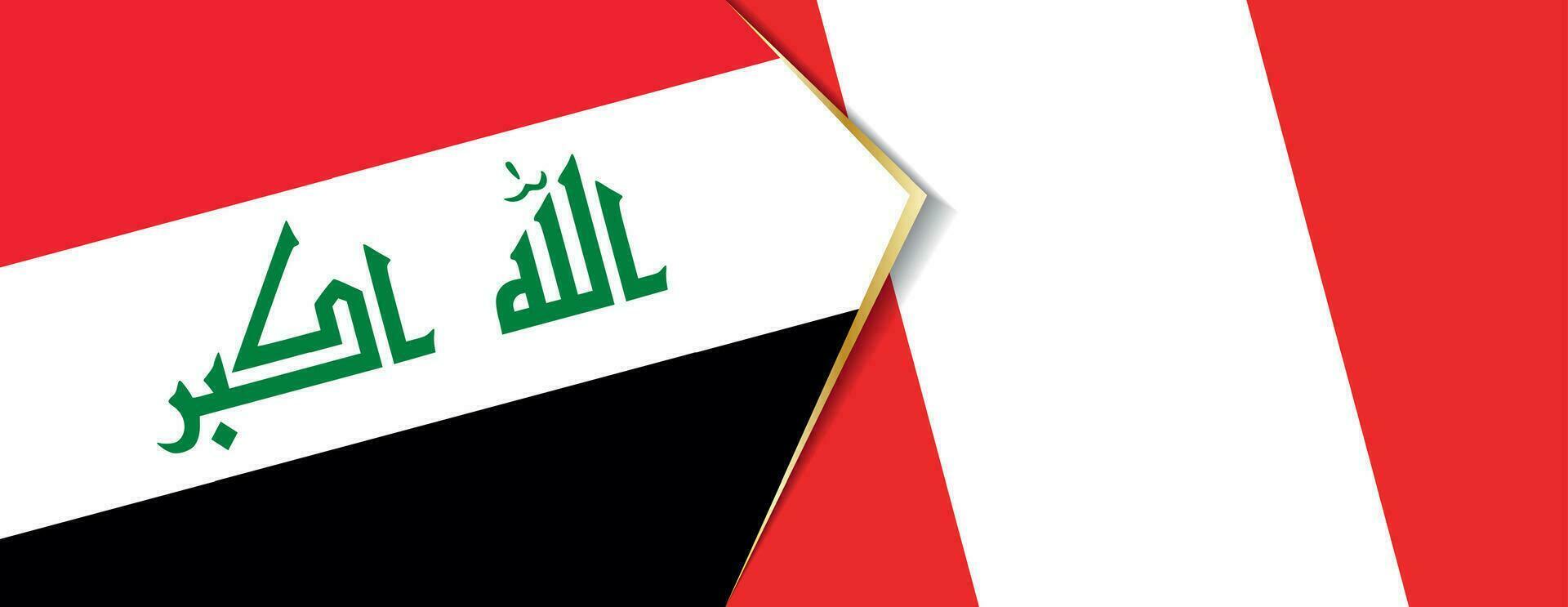 Iraq and Peru flags, two vector flags.