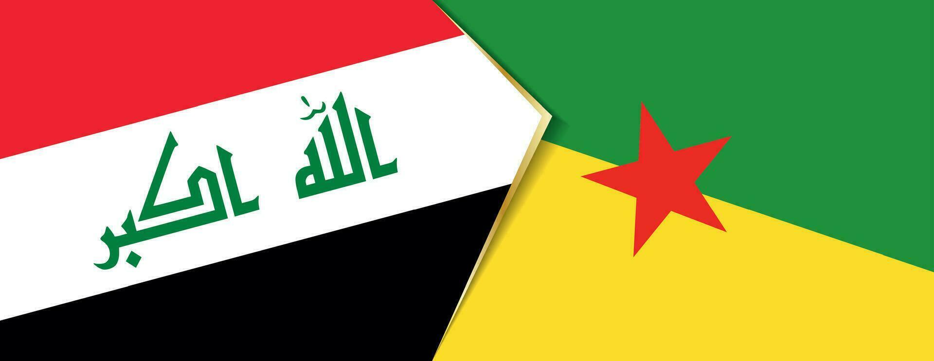 Iraq and French Guiana flags, two vector flags.