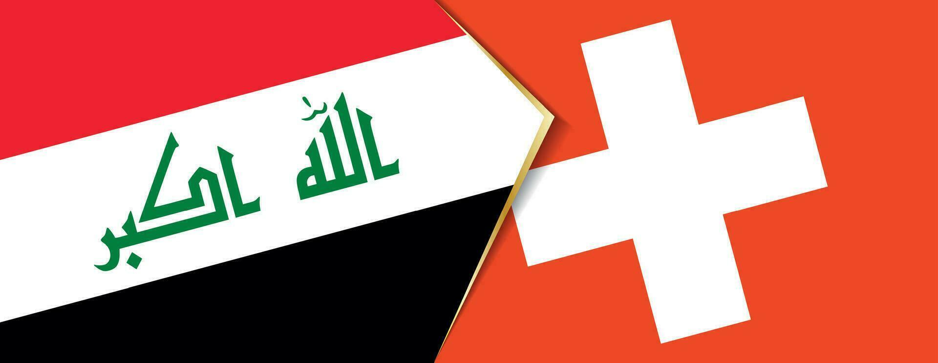 Iraq and Switzerland flags, two vector flags.