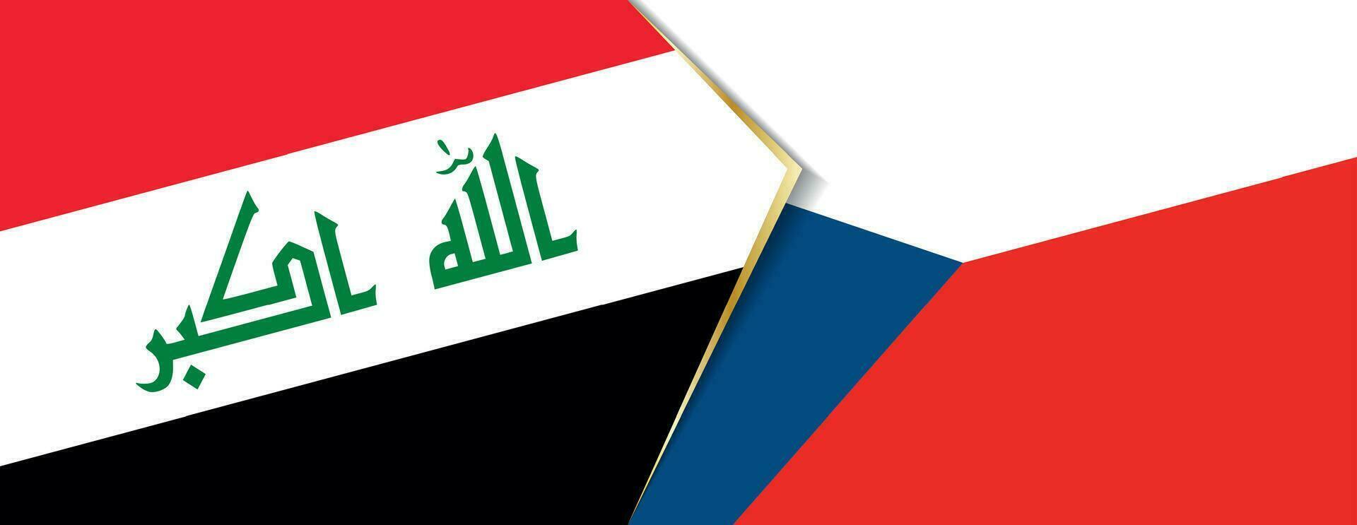 Iraq and Czech Republic flags, two vector flags.