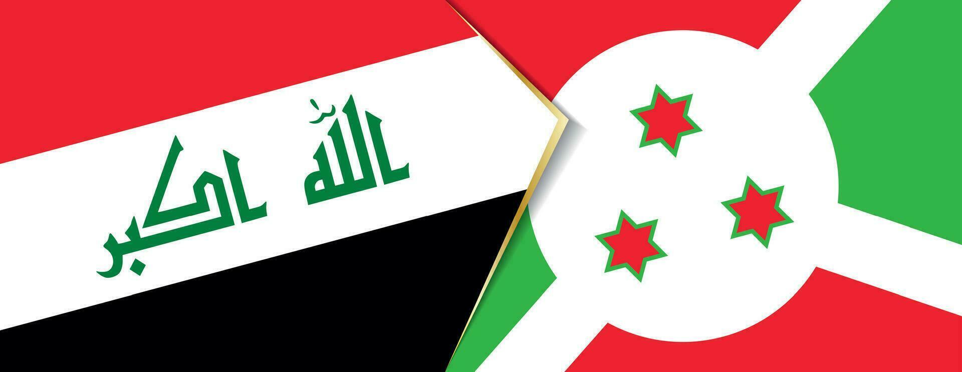 Iraq and Burundi flags, two vector flags.