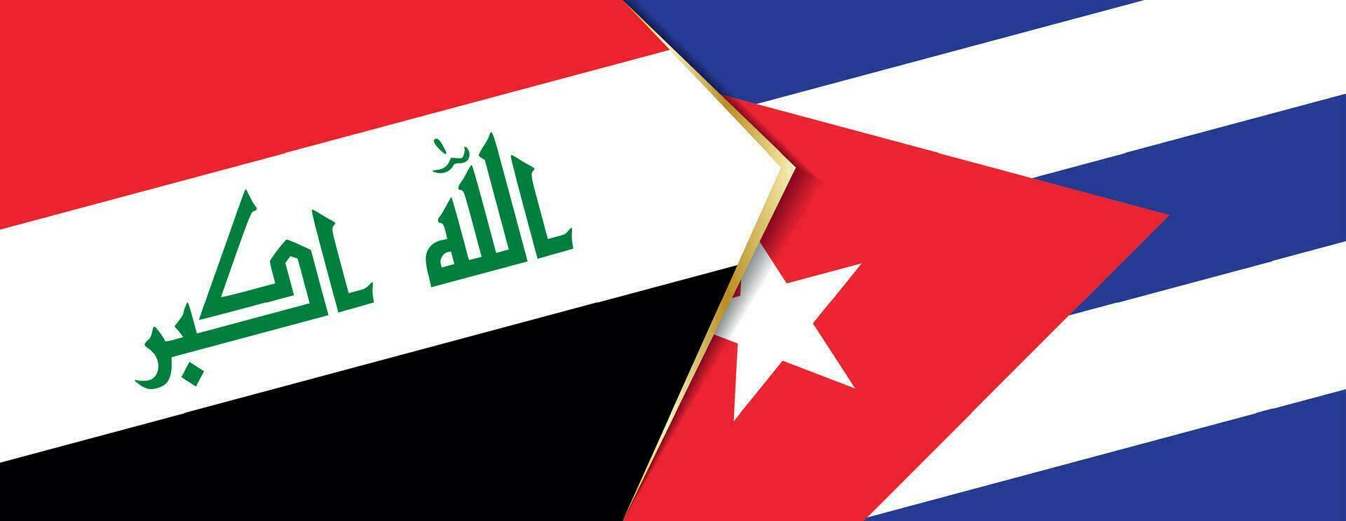 Iraq and Cuba flags, two vector flags.