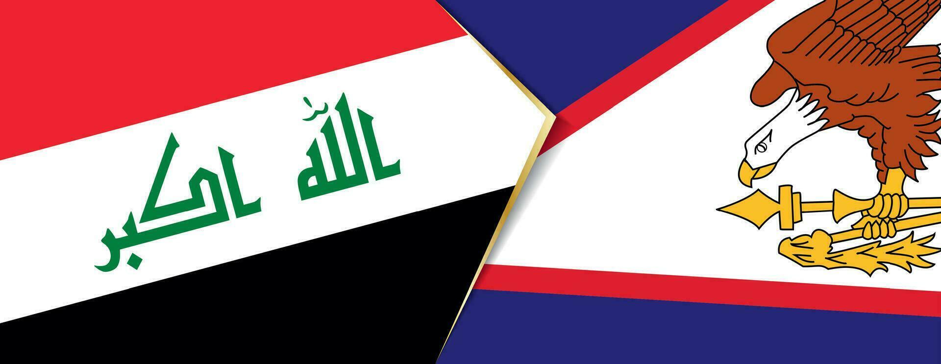 Iraq and American Samoa flags, two vector flags.