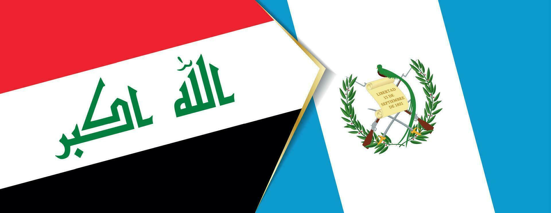 Irak y Guatemala banderas, dos vector banderas