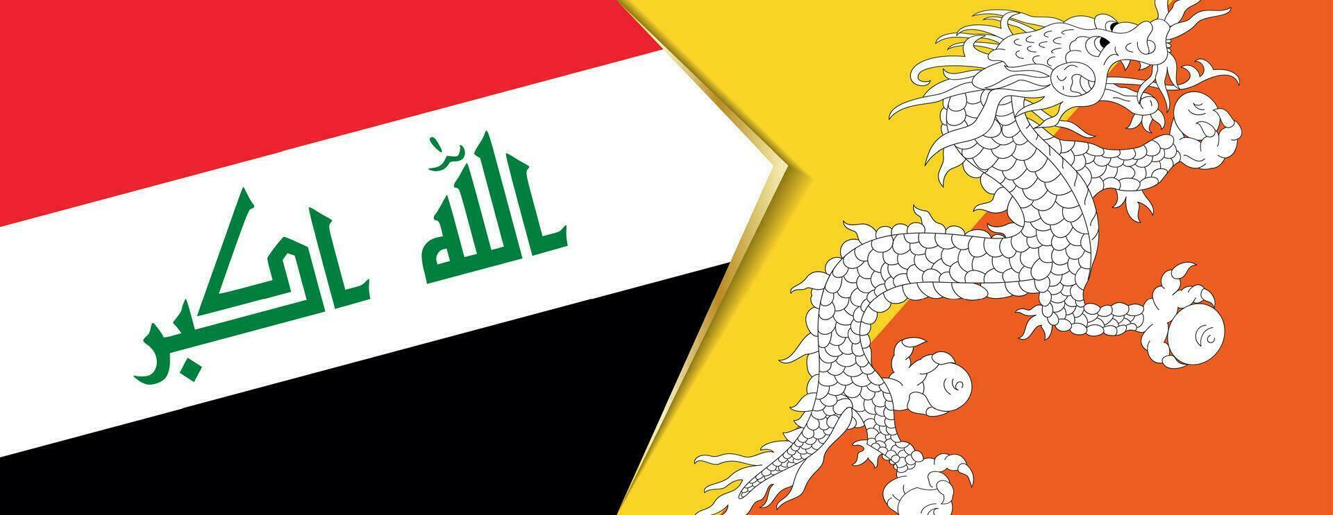 Iraq and Bhutan flags, two vector flags.