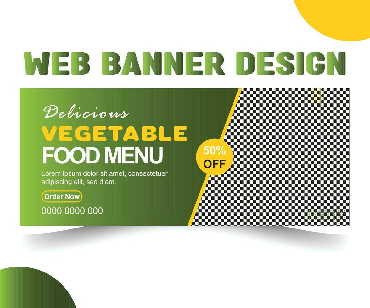 food banner menu and restaurant social media web banner template design vector