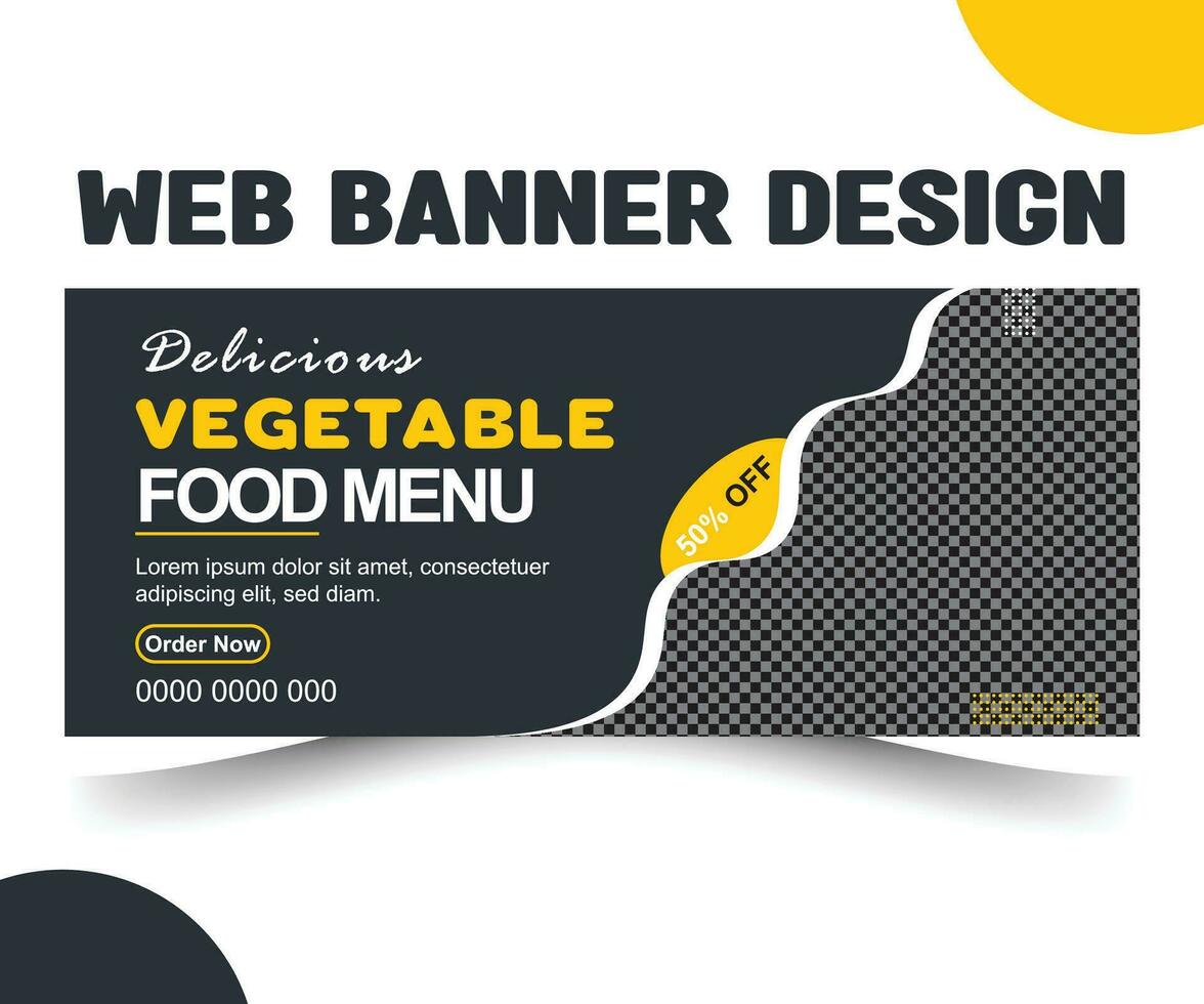 food banner menu and restaurant social media web banner template design vector