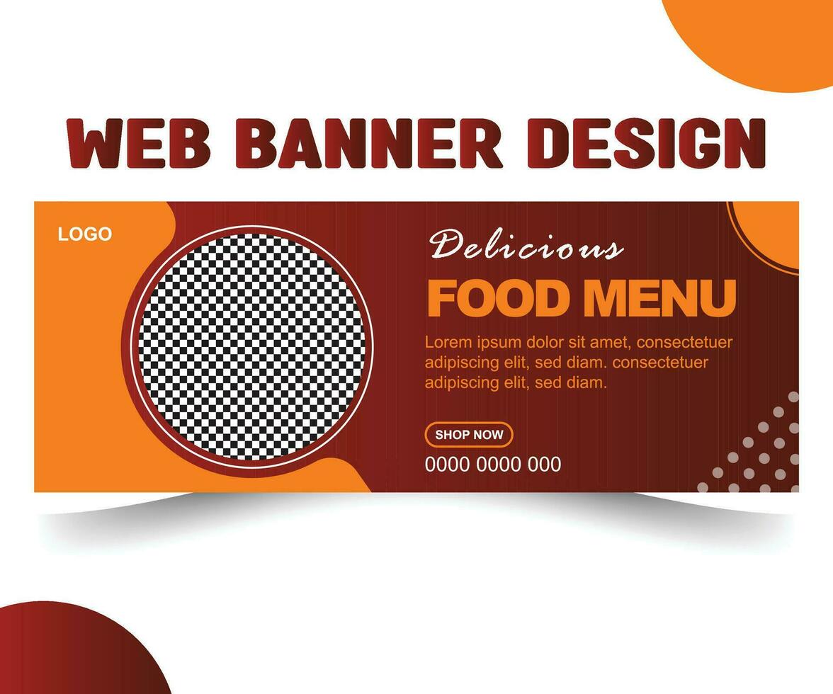 food banner menu and restaurant social media web banner template design vector