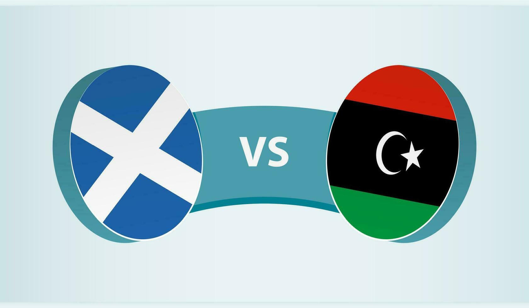 Scotland versus Libya, team sports competition concept. vector