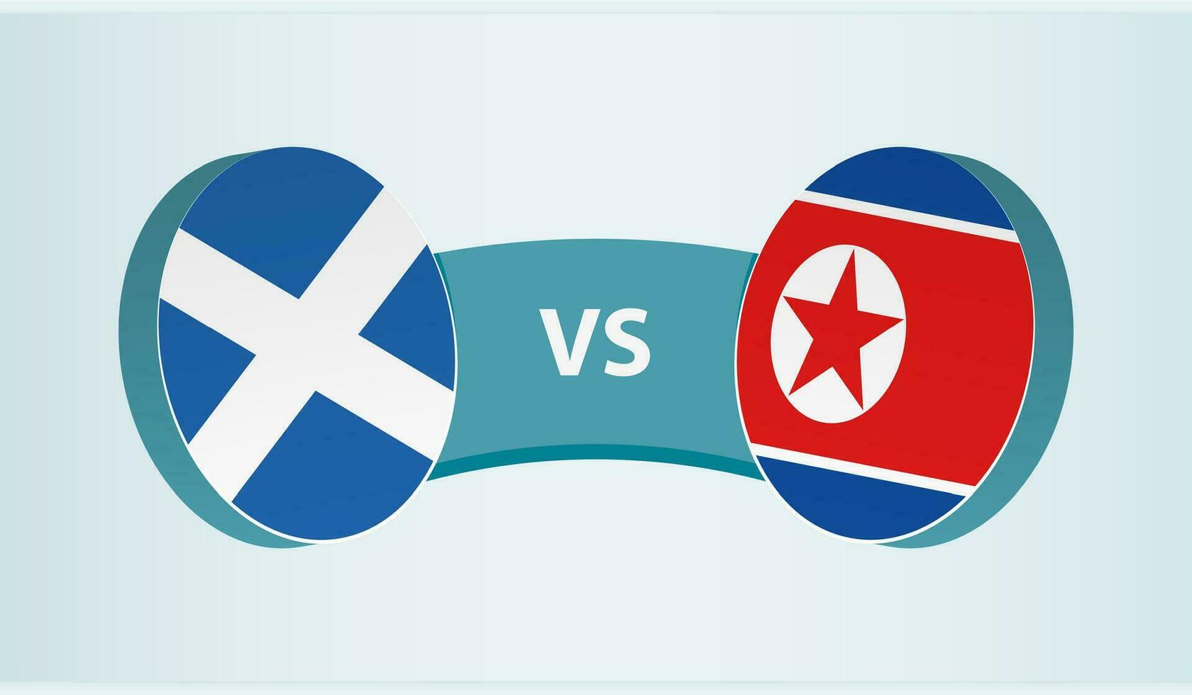 Scotland versus North Korea, team sports competition concept. vector