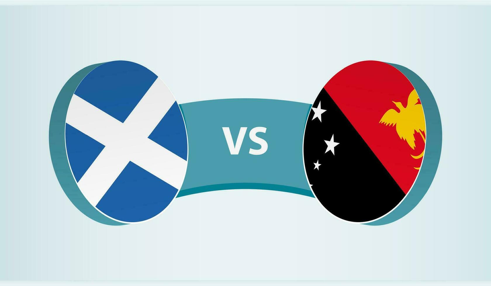 Scotland versus Papua New Guinea, team sports competition concept. vector