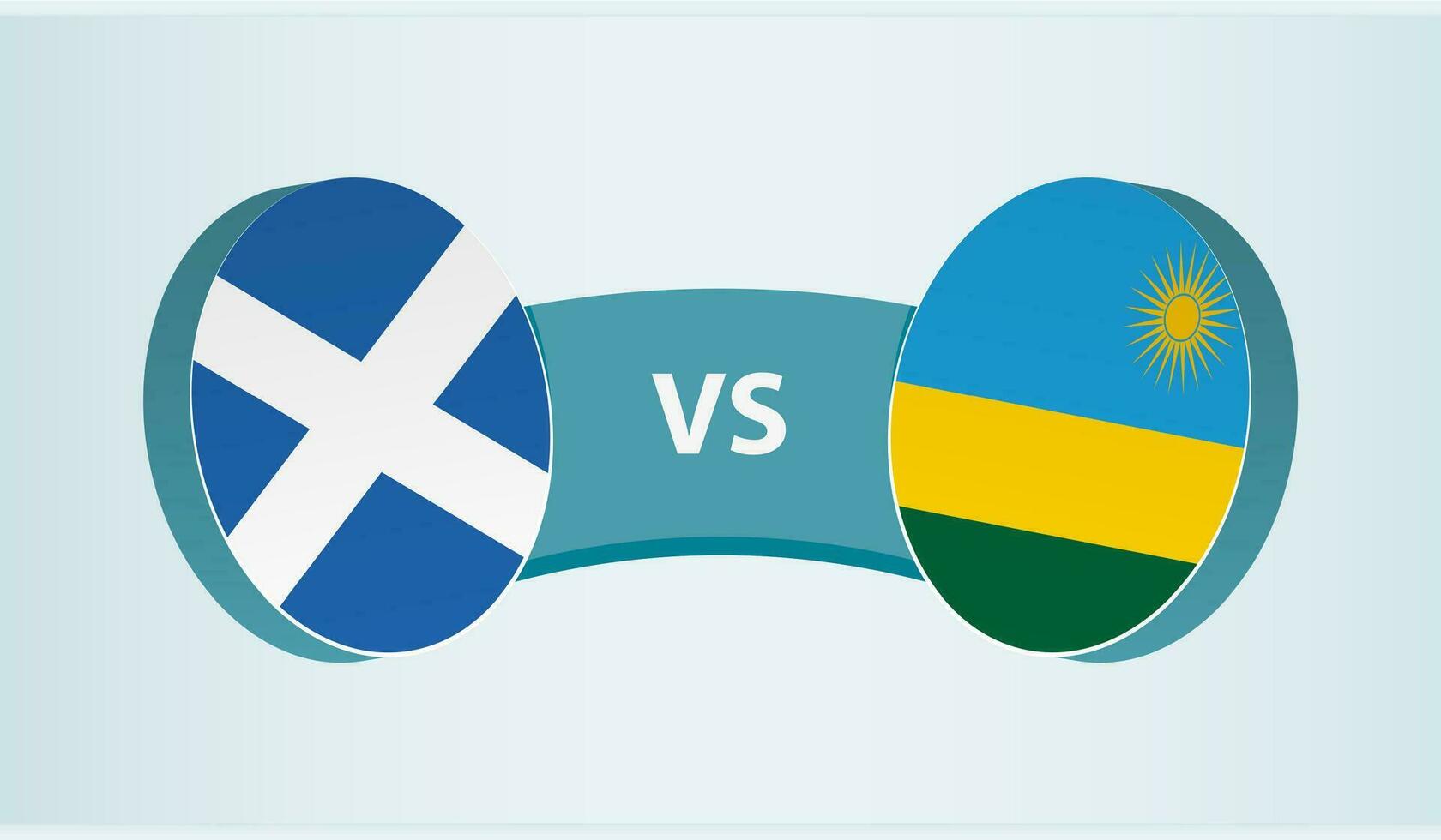 Scotland versus Rwanda, team sports competition concept. vector