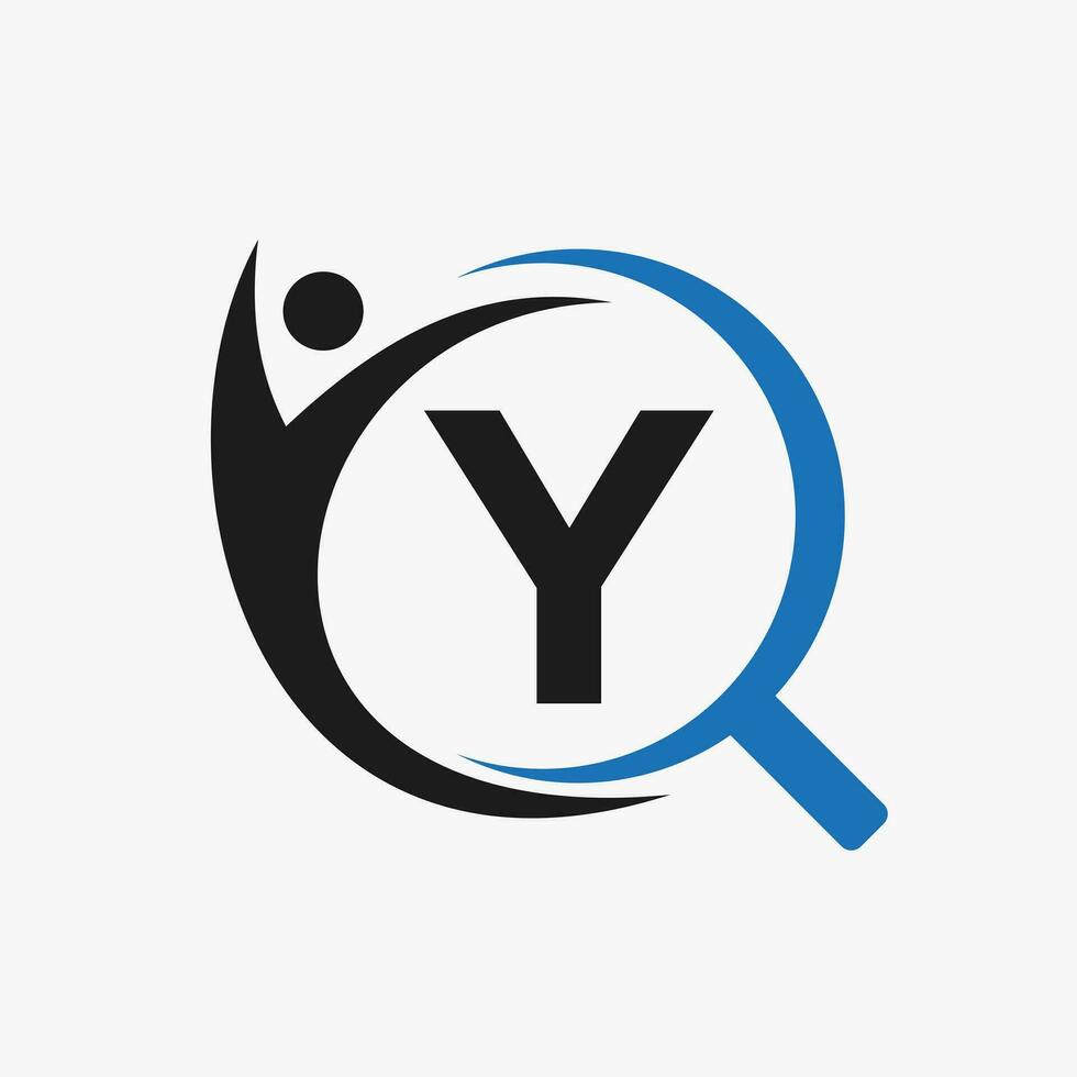 Letter Y Search and Heathcare Logo Design. Community Finder Logo Symbol vector