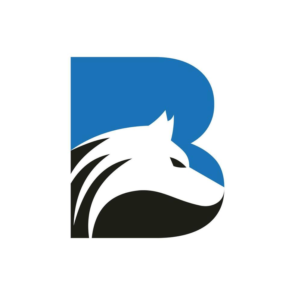 Letter B Wolf Logo. Wolf Symbol Vector Template