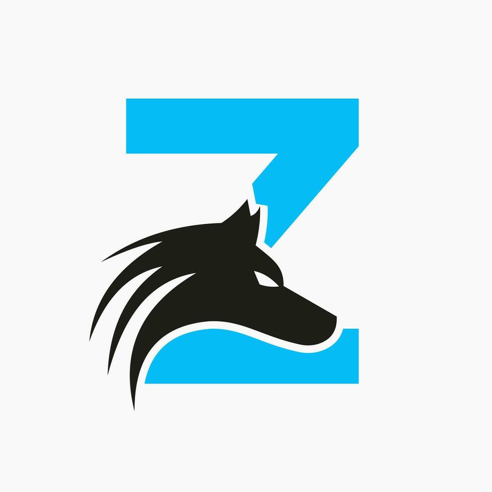 Letter Z Wolf Logo. Wolf Symbol Vector Template