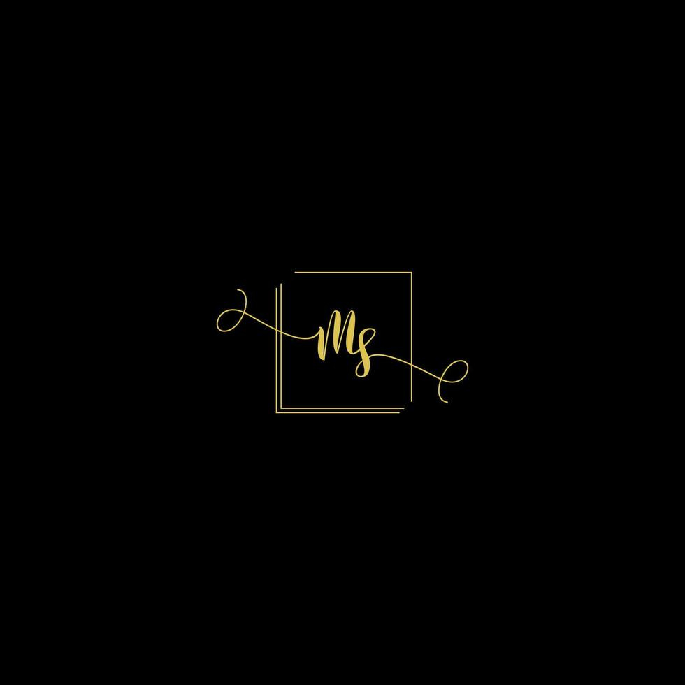 MS creative modern letters logo design template vector