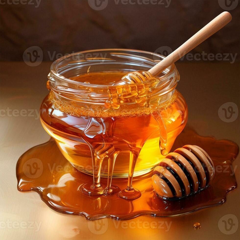 AI generated Honey, honeycomb beeswax - AI generated image photo