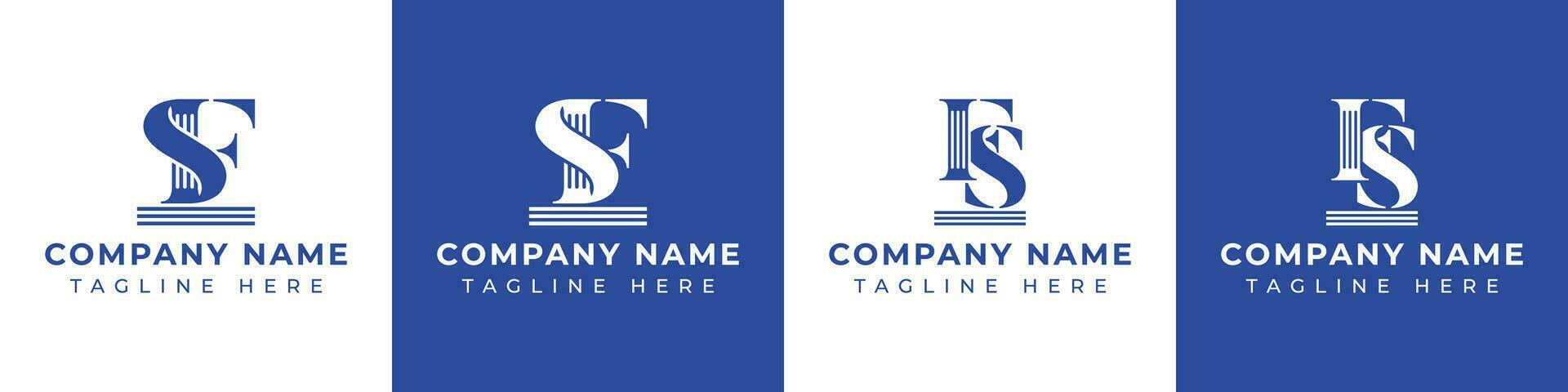 Letter FS and SF Pillar logo, suitable for business with SF or FS related to Pillar. vector