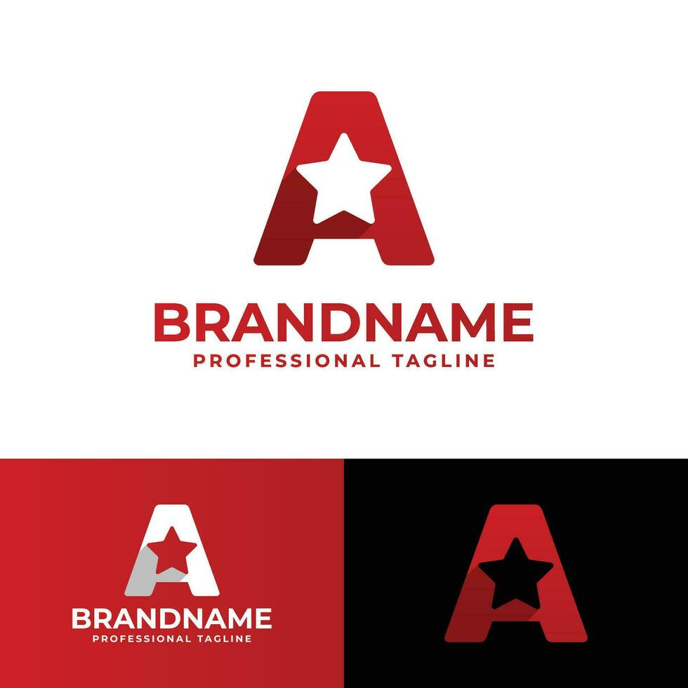 Letter A Star Logo, suitable for business related to Star with A initial. vector