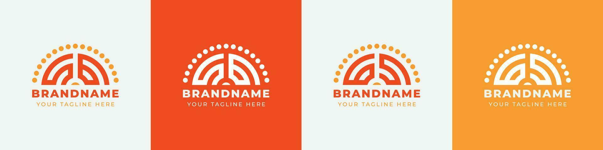 Letter GS and SG Sunrise  Logo Set, suitable for any business with GS or SG initials. vector