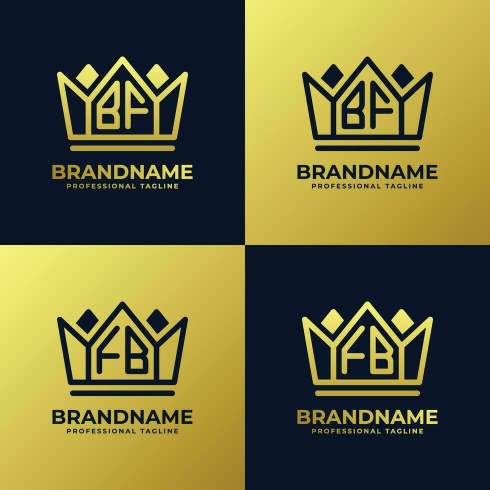 Letter BF and FB Home King Logo Set, suitable for business with BF or FB initials. vector